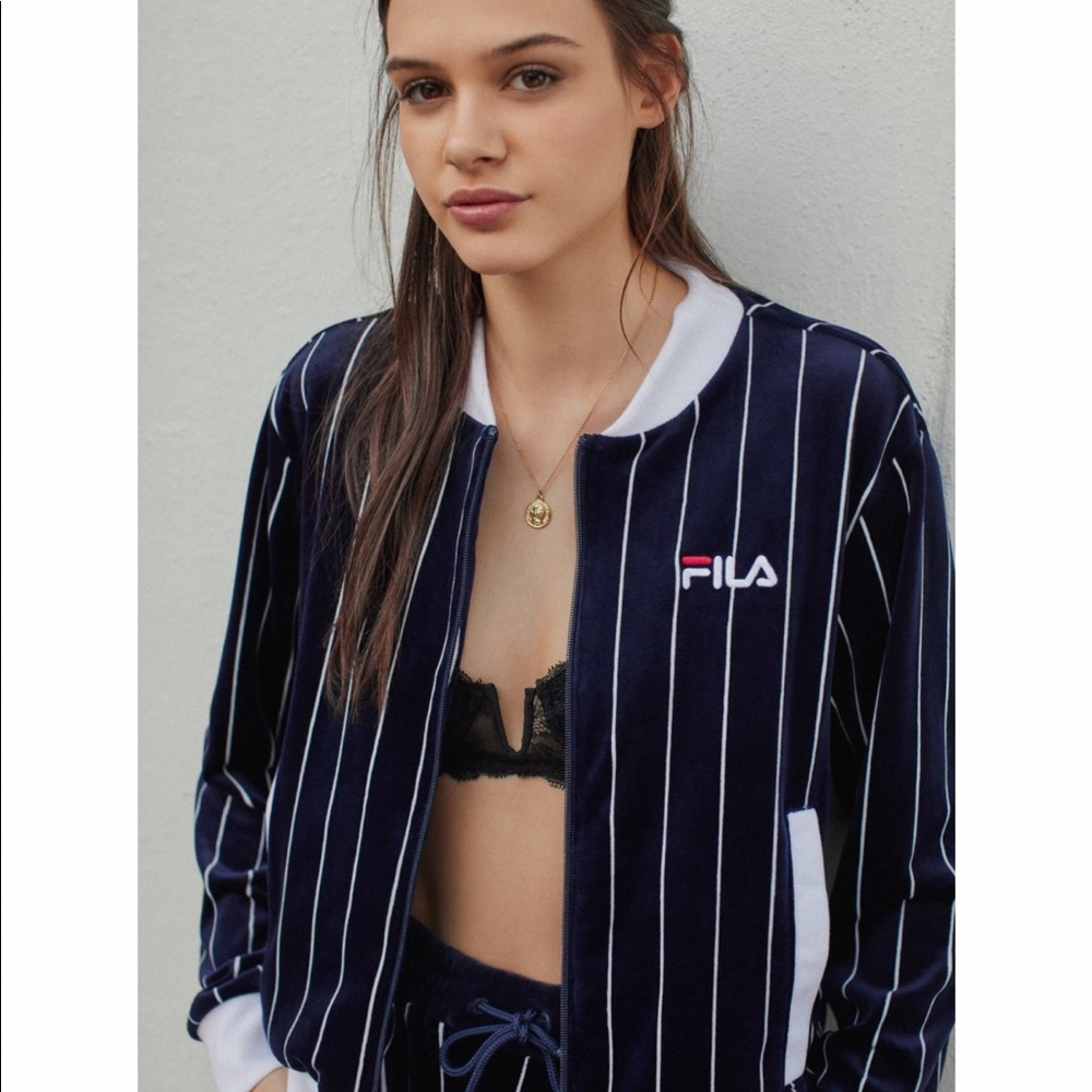 FILA Alaska Striped Velour Track Jacket